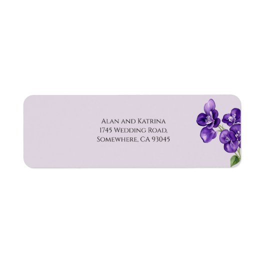 Deep Purple Violets Rücksendeetikett (Vorne)