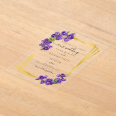 Deep Purple Violets Wedding Invitation Acryleinladungen (Ablage )
