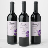 Deep Purple Violets Wine Bottle Labels Weinetikett (Flaschen)