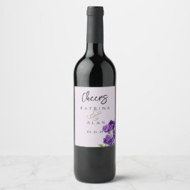 Deep Purple Violets Wine Bottle Labels Weinetikett