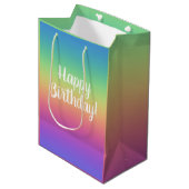 Deep Rainbow Gradient Birthday Geschenktasche Mittlere Geschenktüte (Vorderseite Schrägansicht)