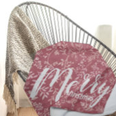 Deep Raspberry Boho Floral Feather Weihnachten Fleecedecke