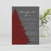Deep Red and Charcoal Grau Christmas Party Einladung (Stehend Vorderseite)