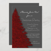 Deep Red and Charcoal Grau Christmas Party Einladung (Vorne/Hinten)