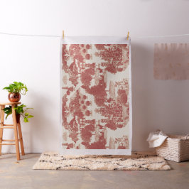 Deep Red and Cream Christmas Winter Wonderland 30" Stoff