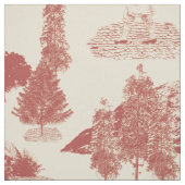 Deep Red and Cream Christmas Winter Wonderland 30" Stoff (Muster)