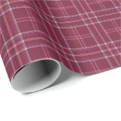 Deep Red and Gold Fine Tartan Kariert Geschenkpapier (Rolleneckpunkt)