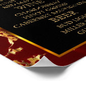 Deep Red and Gold Marmor and Black - Bar Menu Poster (Ecke)