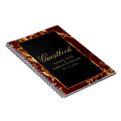 Deep Red and Gold Marmor and Black - Gästebuch Notizblock (Rechte Seite)