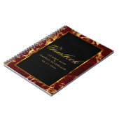 Deep Red and Gold Marmor and Black - Gästebuch Notizblock (Linke Seite)