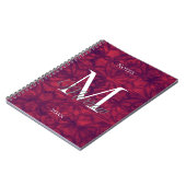 Deep Red Batik Name and Year Notizblock (Linke Seite)