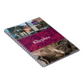Deep Red Batik Name und Foto Collage Notizblock (Rechte Seite)