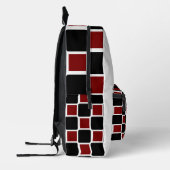 Deep Red & Black Modern Geometric Backpack . Bedruckter Rucksack (Links)
