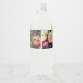 Deep Red Blume Bouquet Beerdigung Memorial Wasserflaschenetikett (Rückseite)