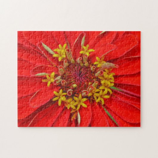 Deep Red Blume Nah Up Art Puzzle (Horizontal)