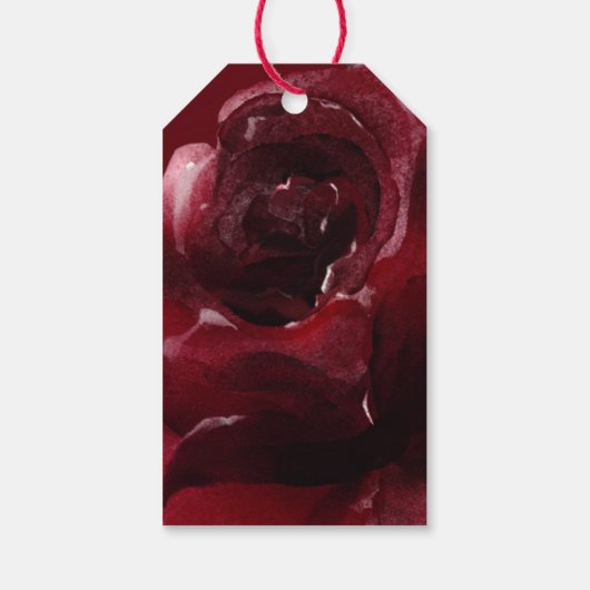 Deep Red Blume Sip Hooray Gefallen Brautparty Geschenkanhänger (Rückseite)