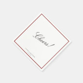 Deep Red Border Wedding Napkins Serviette (Ecke)