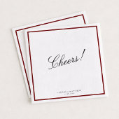 Deep Red Border Wedding Napkins Serviette
