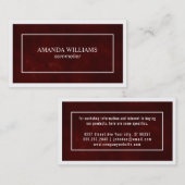 Deep Red // Borders (weiß) Visitenkarte (Vorne/Hinten)