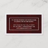 Deep Red // Borders (weiß) Visitenkarte (Rückseite)