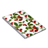 Deep Red Botanic Cherry Print Notebook Notizblock (Rechte Seite)