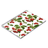 Deep Red Botanic Cherry Print Notebook Notizblock (Linke Seite)