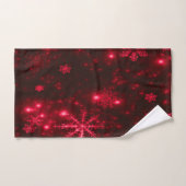 Deep Red Bright Snowflakes Holidays Name Badhandtuch Set (Handtuch)