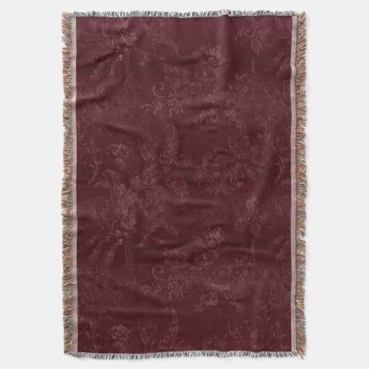 Deep Red Burgundy Floral Christmas Decke (Vorderseite Vertikal)