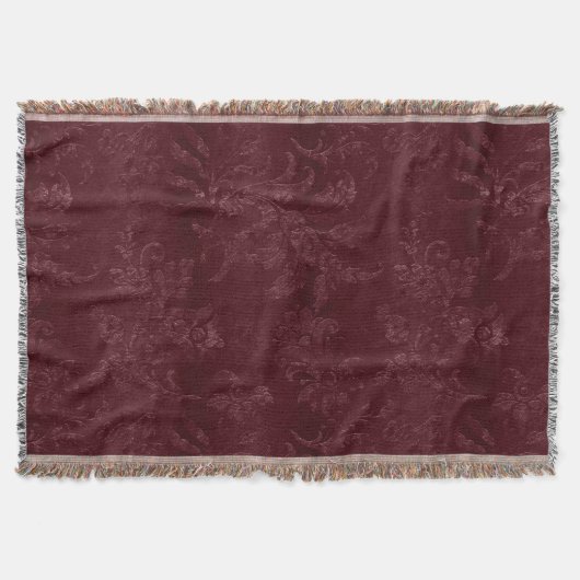 Deep Red Burgundy Floral Christmas Decke (Vorderseite)