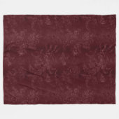 Deep Red Burgundy Floral Christmas Fleecedecke (Vorderseite (Horizontal))
