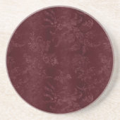 Deep Red Burgundy Floral Christmas Getränkeuntersetzer (Vorne)