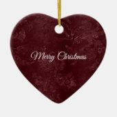 Deep Red Burgundy Floral Christmas Keramik Ornament (Vorne)