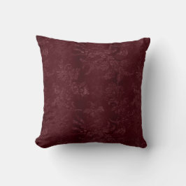 Deep Red Burgundy Floral Christmas Kissen