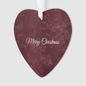 Deep Red Burgundy Floral Christmas Ornament (Vorderseite)