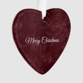 Deep Red Burgundy Floral Christmas Ornament (Vorderseite)