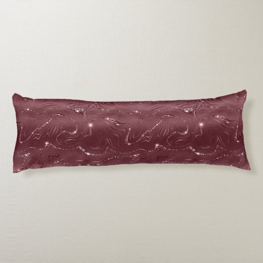 Deep Red Burgundy Floral Christmas Seitenschläferkissen (Rückseite)