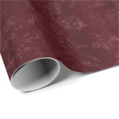Deep Red Burgundy Floral Geschenkpapier (Rolleneckpunkt)