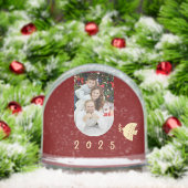 Deep Red, Butter Yellow Photo Year Christmas  Schneekugeln (Weihnachten)