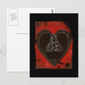 Deep Red Celtic Heart Postkarte (Vorne/Hinten)