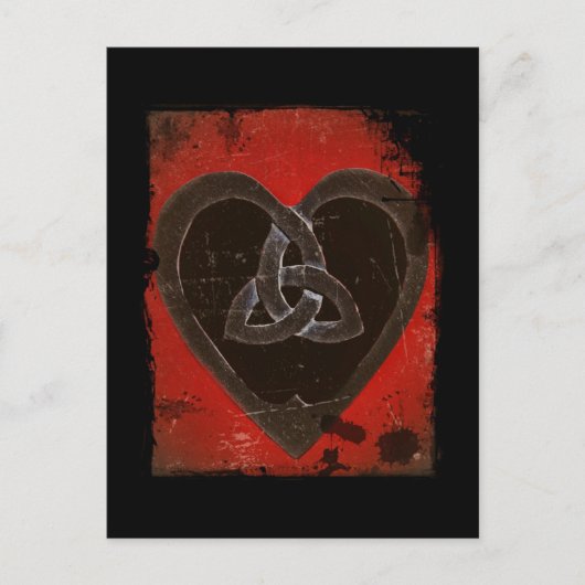 Deep Red Celtic Heart Postkarte (Vorderseite)