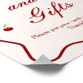 Deep Red Cherry Bridal Shower Cards and Gifts Poster (Ecke)