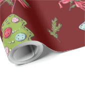 Deep Red Christmas Decorations Geschenkpapier (Rolleneckpunkt)