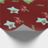 Deep Red Christmas Decorations Geschenkpapier (Ecke)