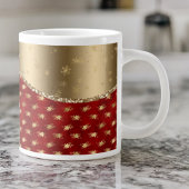 Deep Red Christmas Floral mit Gold Ribbon Jumbo-Tasse