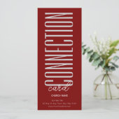 Deep Red Church Connection Card Einladung (Stehend Vorderseite)