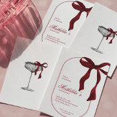 Deep Red Coquette Bow Birthday Invitation Einladung