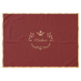 Deep Red Crown Wappen Personalisiert Tischdecke