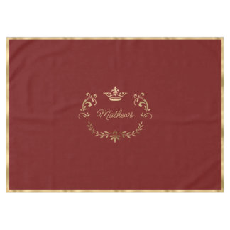 Deep Red Crown Wappen Personalisiert Tischdecke