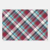 Deep Red, Dark Eclipse, Turquoise, Teal... Plaid Geschenkpapier Set (Vorderseite)