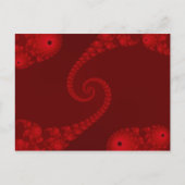 Deep Red Double Spiral Postcard Postkarte (Vorderseite)